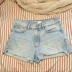 Garage Light Blue High-Rise Denim Cutoff Shorts